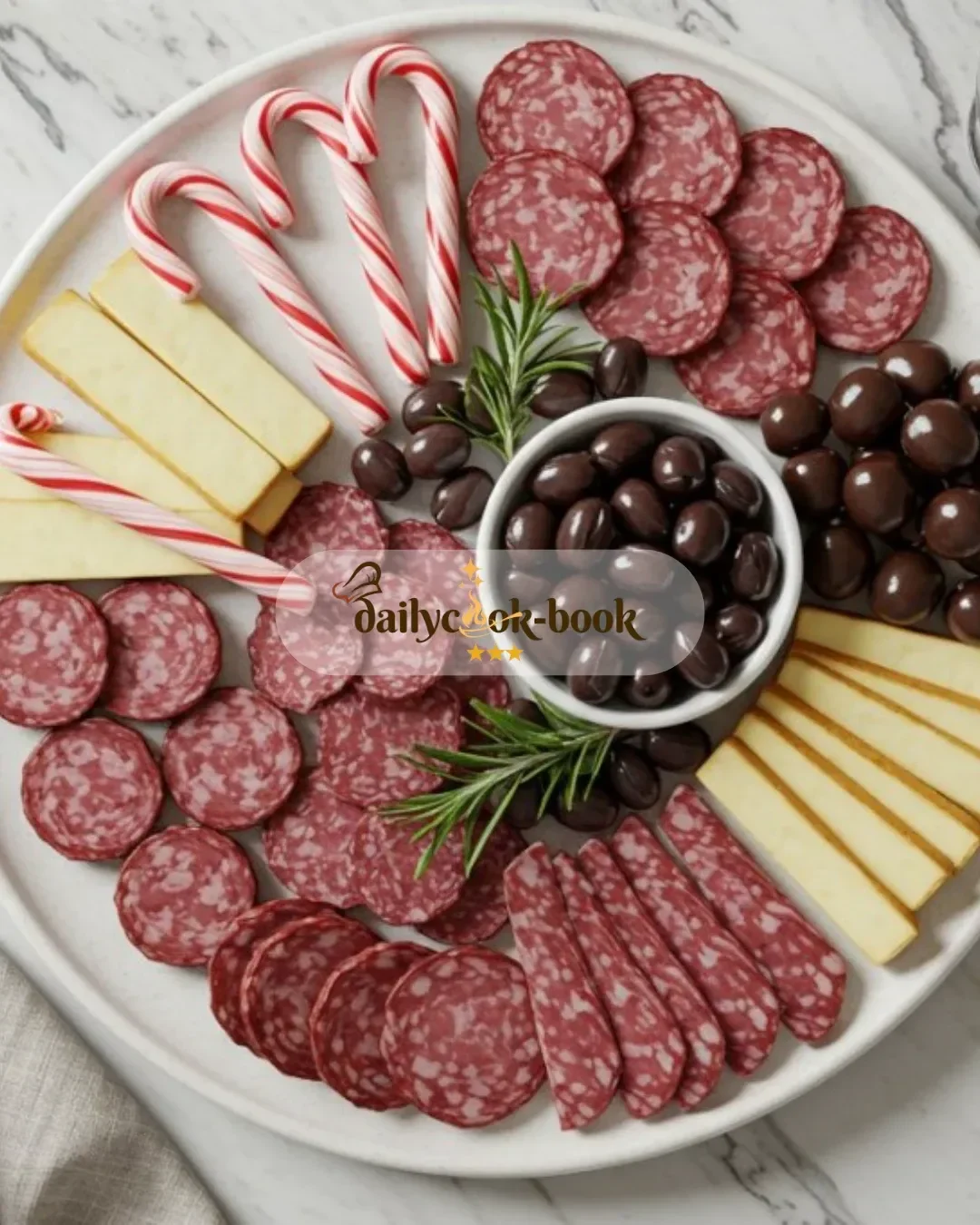 Candy Cane Charcuterie Board