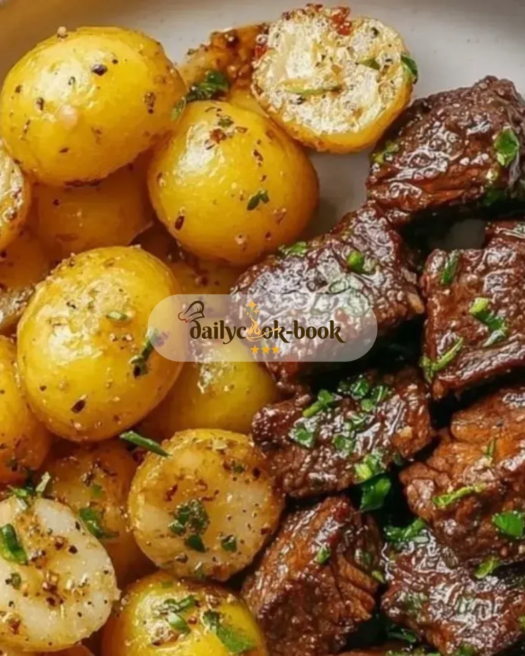 Garlic Butter Steak Bites and Potatoes