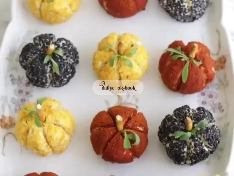 Mini Pumpkin-Shaped Cheeseballs