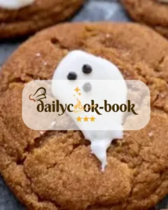 Spooky Ghost Brown Butter Pumpkin Cookies with icing and edible decorations