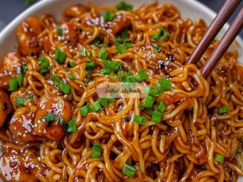 Sticky Garlic Chicken Noodles