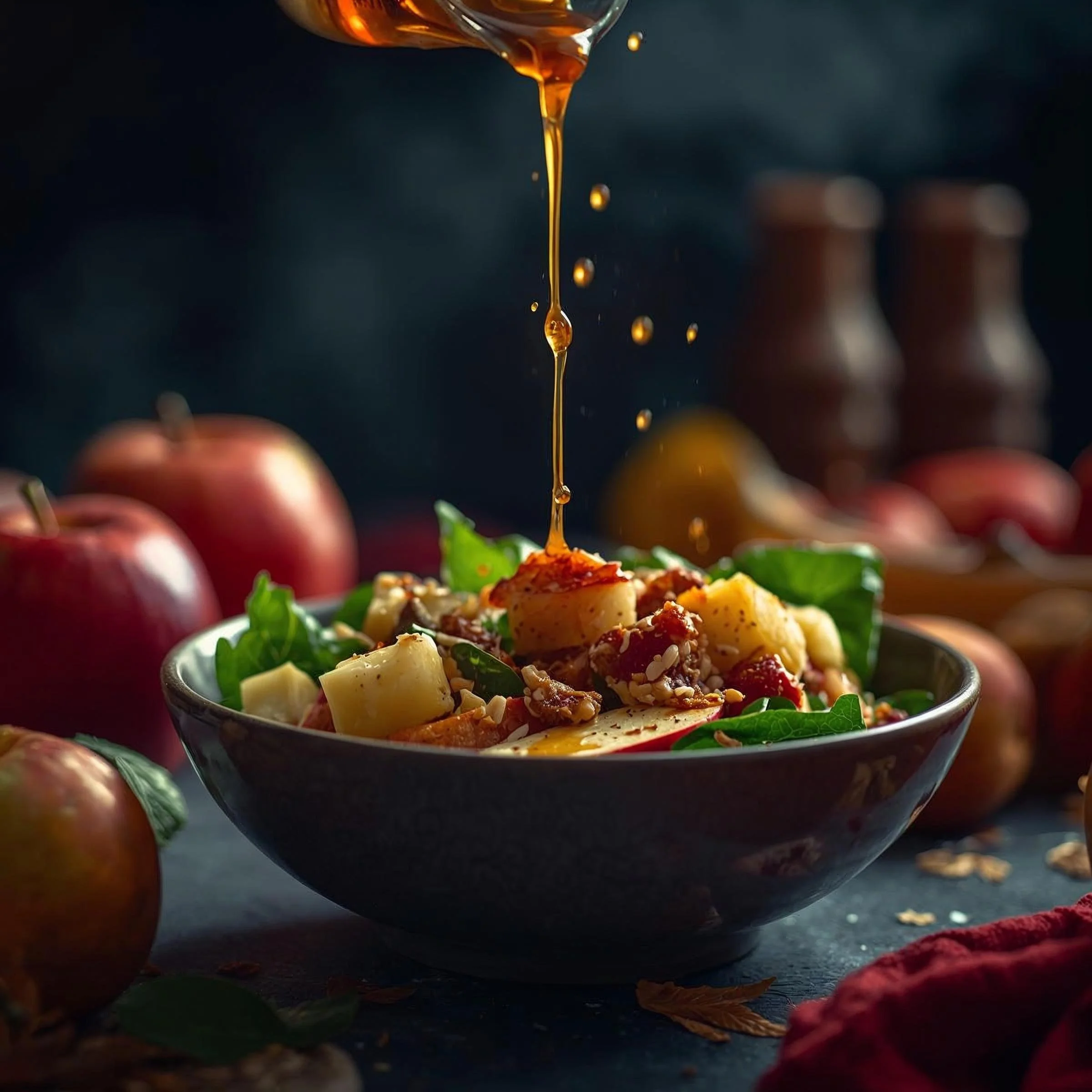 Apple Fruit Salad with Warm Fall Spice Dressing
