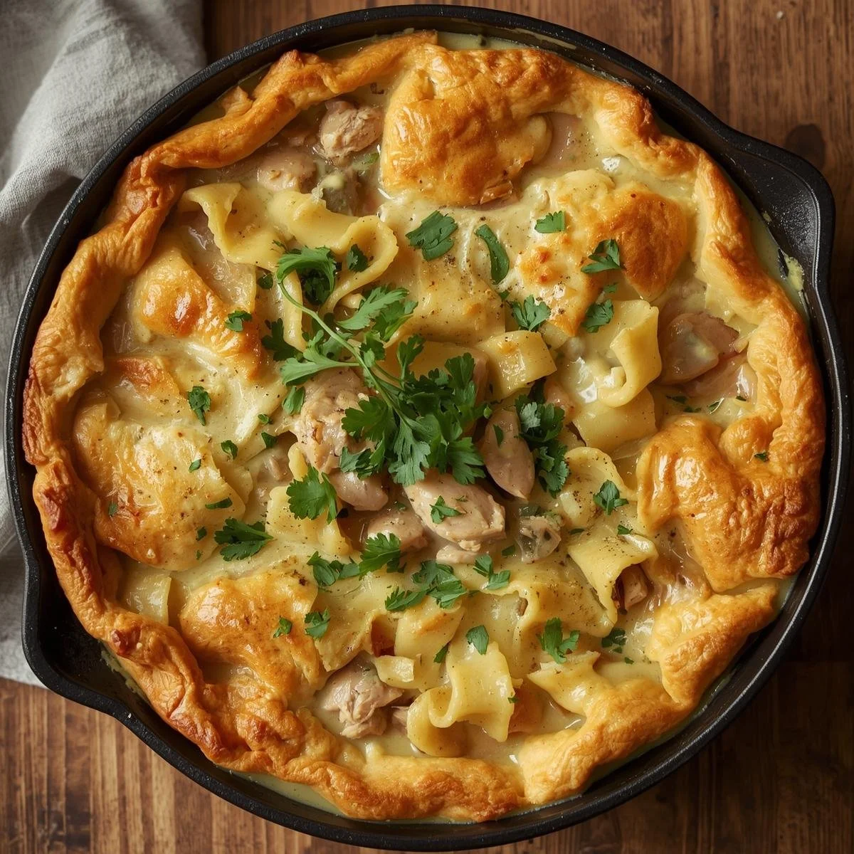Chicken Pot Pie Noodle Skillet Recipe