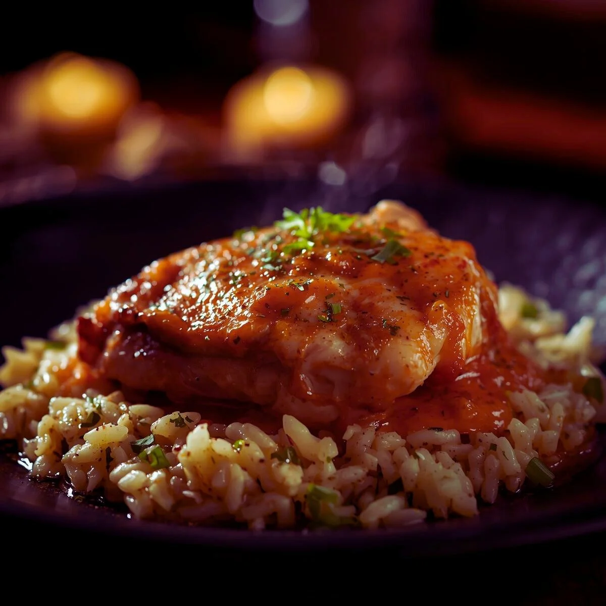 Chicken Scampi with Garlic Parmesan Rice
