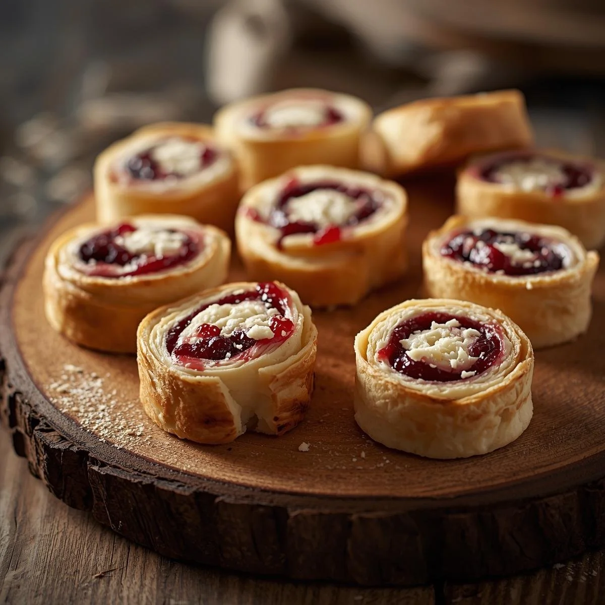 Cranberry Feta Pinwheels with Cream Cheese