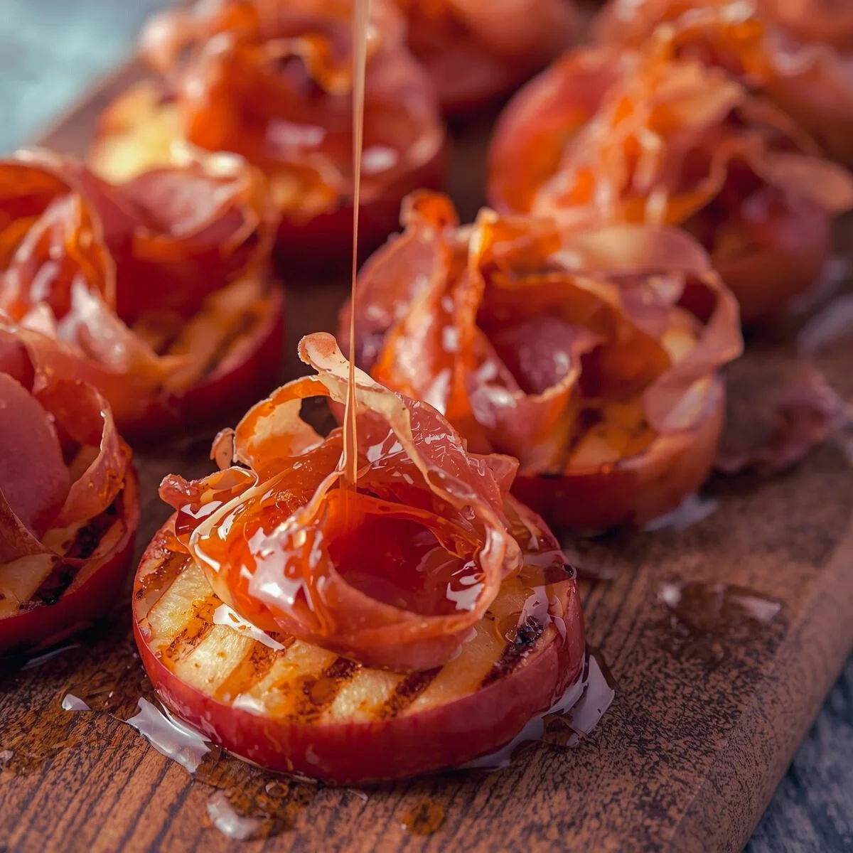 Grilled Apples with Prosciutto and Honey