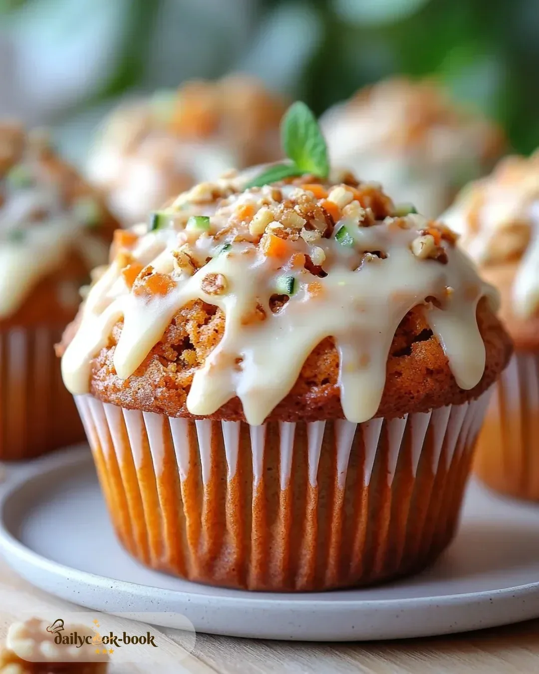 Moist Carrot Cake Zucchini Muffins