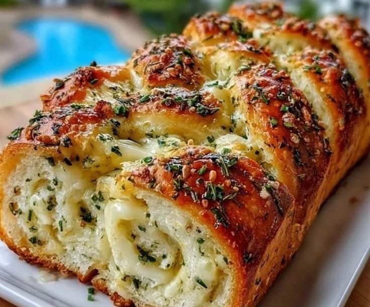 Swirled Garlic Herb And Cheese Bread