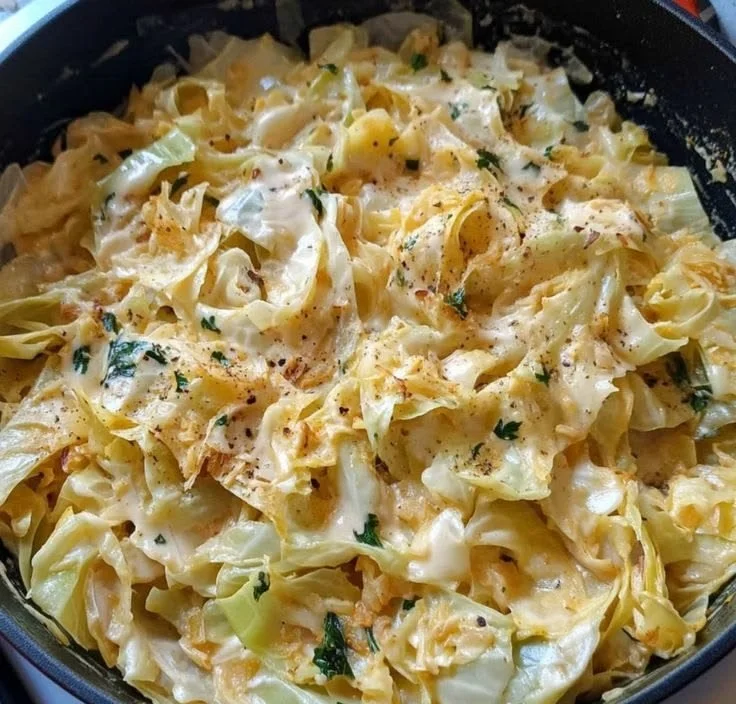 Creamy Garlic Alfredo with Cabbage